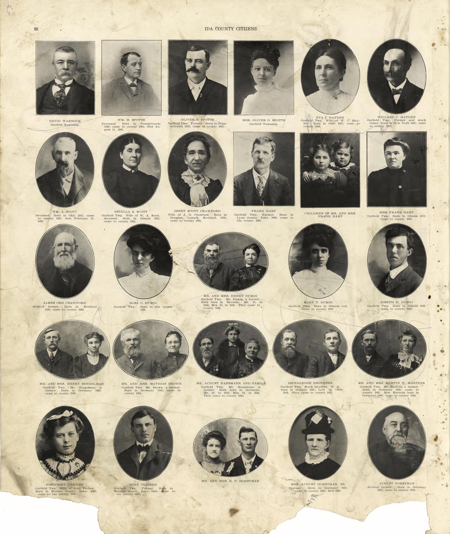 Ida County Citizens - Continued from Atlas of Ida County, Iowa : Containing Maps of Villages, Cities and Townships of the County, Maps of State, United States and World, Farmers Directory, Business Directory, General Information 1906 by Relic Map Company