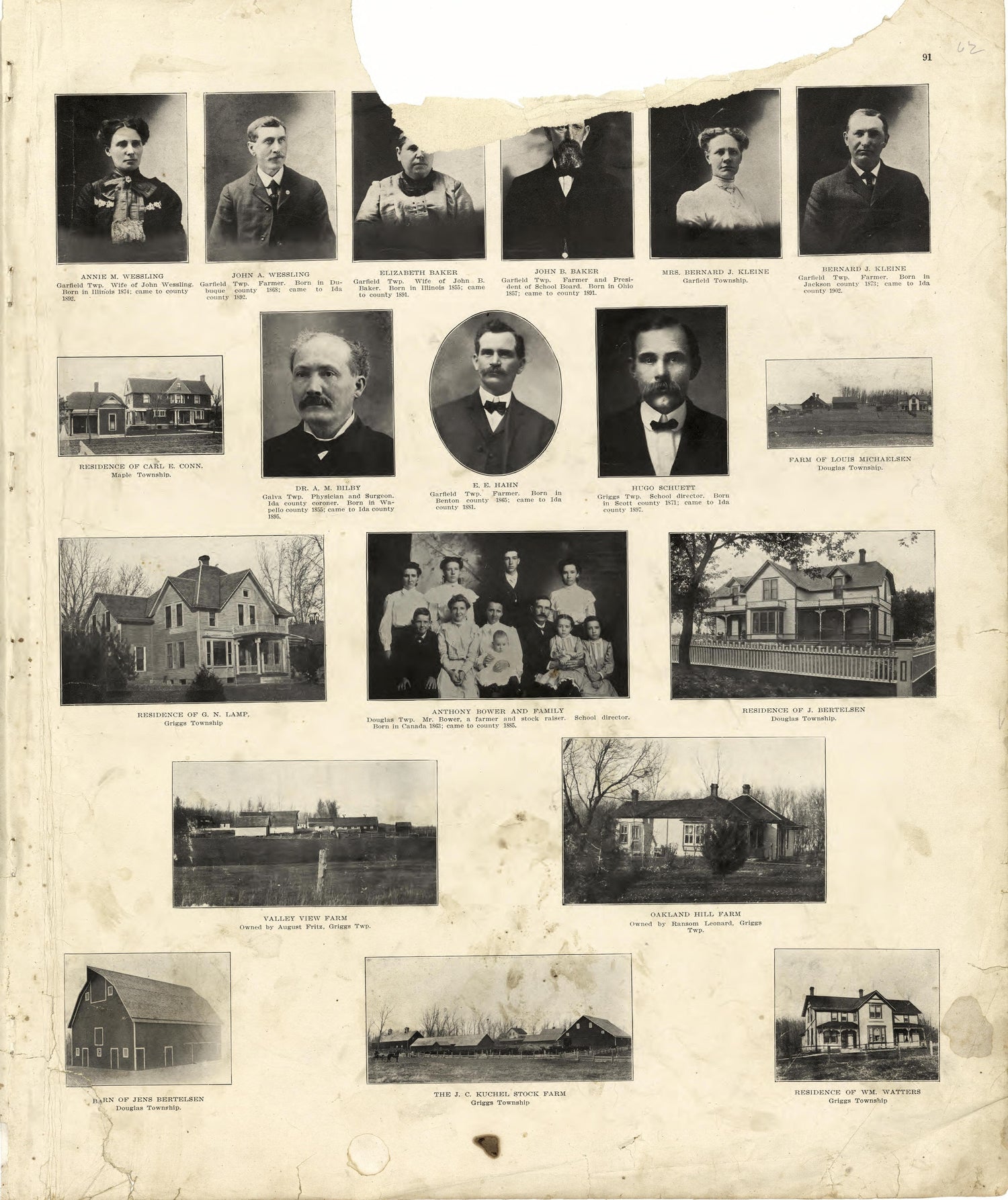 Ida County Citizens - Continued (with Sections Wanting) from Atlas of Ida County, Iowa : Containing Maps of Villages, Cities and Townships of the County, Maps of State, United States and World, Farmers Directory, Business Directory, General Informatio... by Relic Map Company