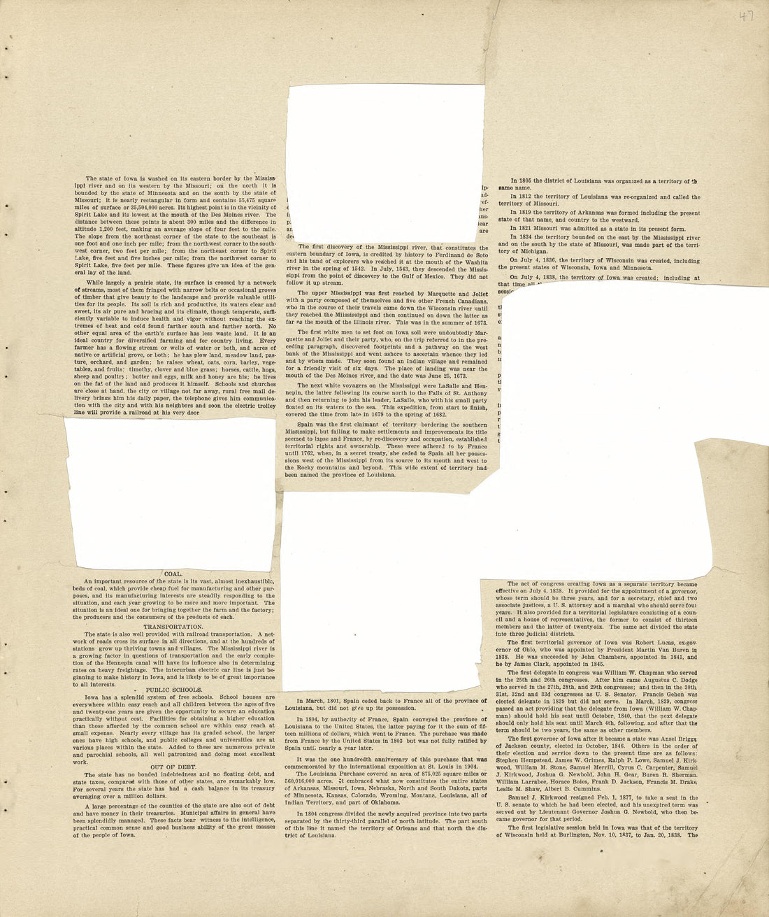 State Description Pages (with Sections Wanting) from Atlas of Ida County, Iowa : Containing Maps of Villages, Cities and Townships of the County, Maps of State, United States and World, Farmers Directory, Business Directory, General Information 1906 by Relic Map Company