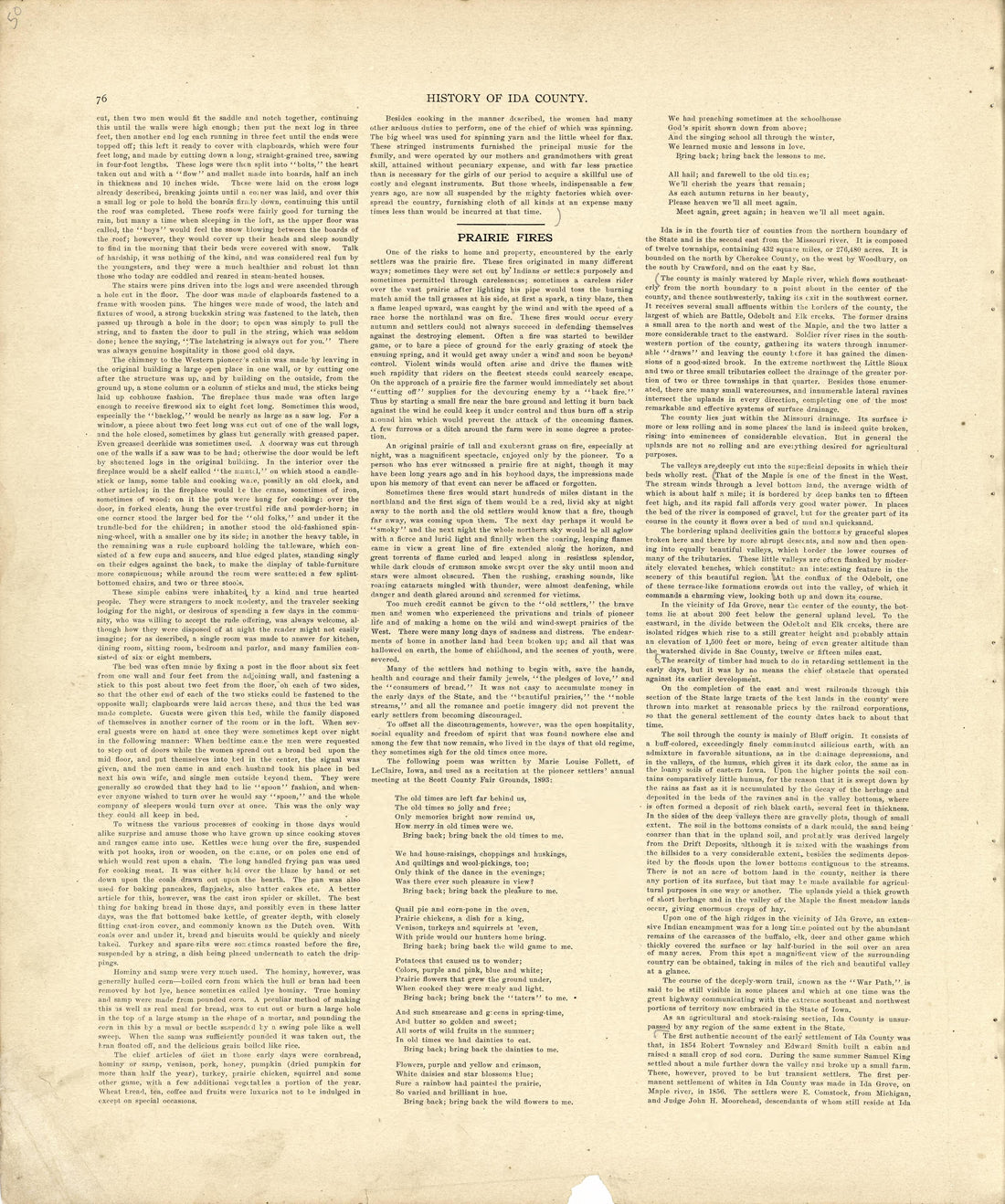 History of Ida County - Continued from Atlas of Ida County, Iowa : Containing Maps of Villages, Cities and Townships of the County, Maps of State, United States and World, Farmers Directory, Business Directory, General Information 1906 by Relic Map Company