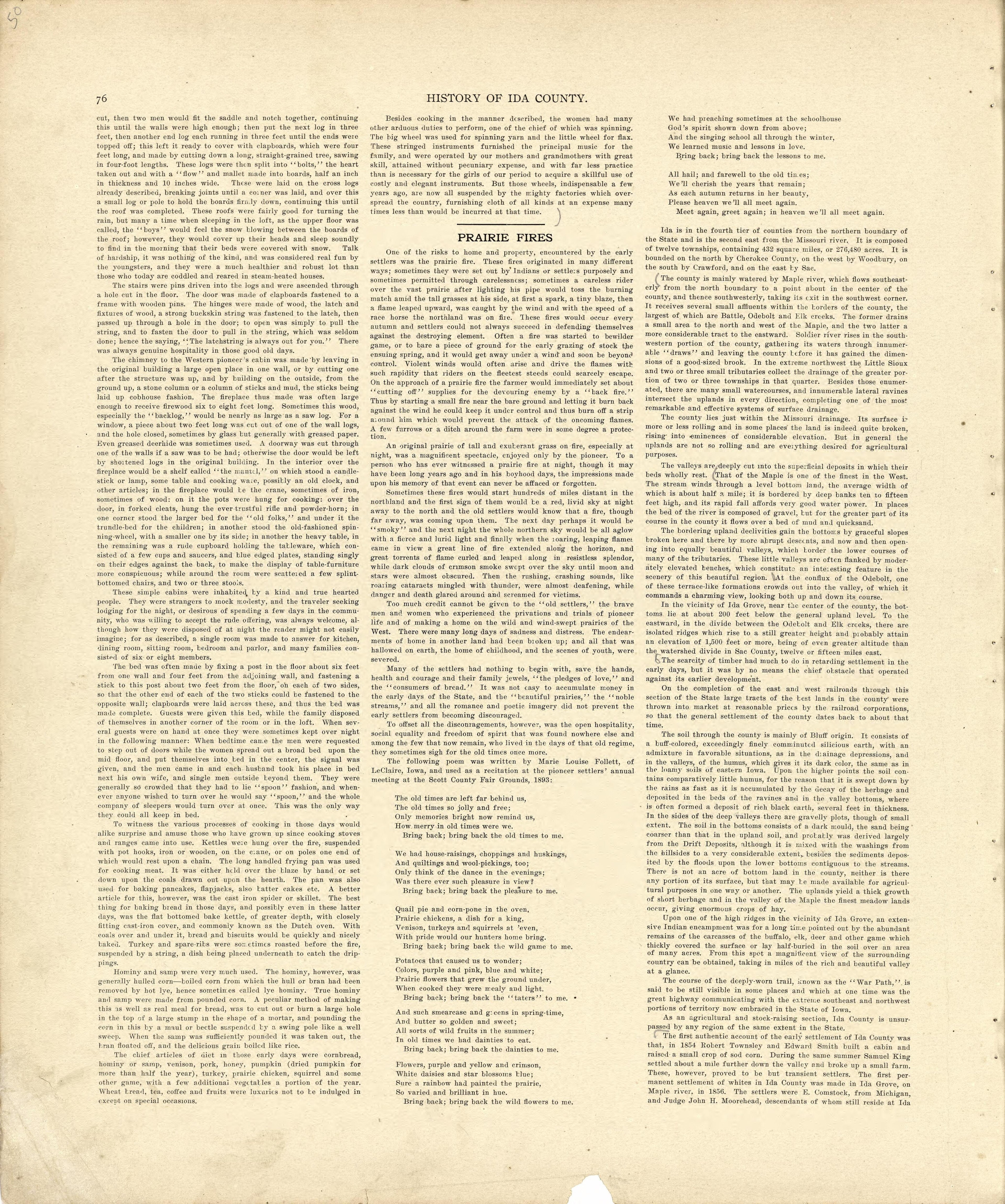 History of Ida County - Continued from Atlas of Ida County, Iowa : Containing Maps of Villages, Cities and Townships of the County, Maps of State, United States and World, Farmers Directory, Business Directory, General Information 1906 by Relic Map Company