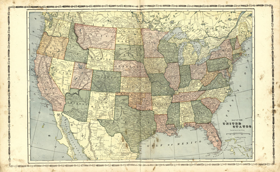 Map of United States from Atlas of Ida County, Iowa : Containing Maps of Villages, Cities and Townships of the County, Maps of State, United States and World, Farmers Directory, Business Directory, General Information 1906 by Relic Map Company