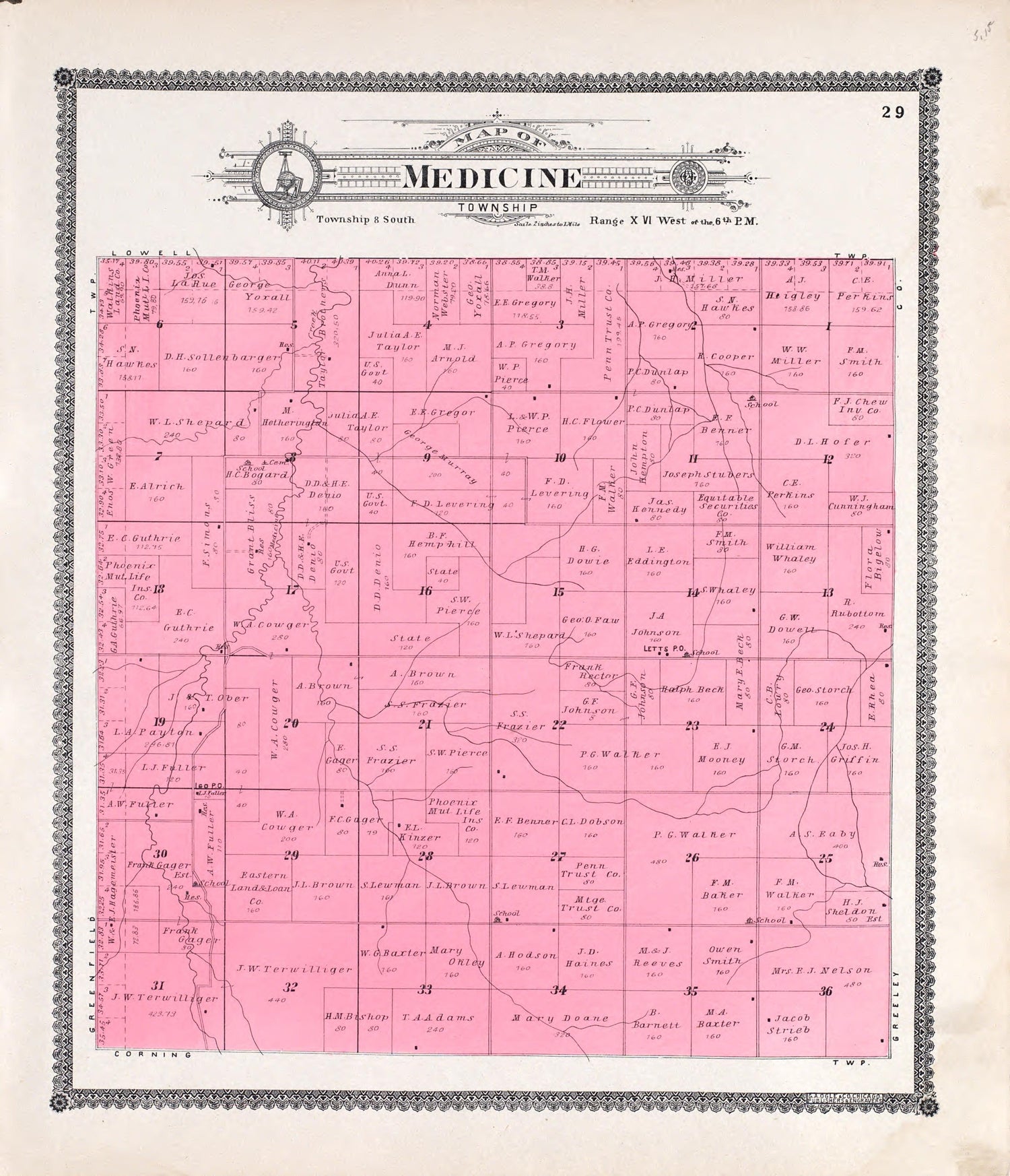 Medicine from Standard Atlas of Rooks County, Kansas : Including a Plat Book of the Villages, Cities and Townships of the County, Map of the State, United States and World, Patrons Directory, Reference Business … 1904 by Relic Map Company