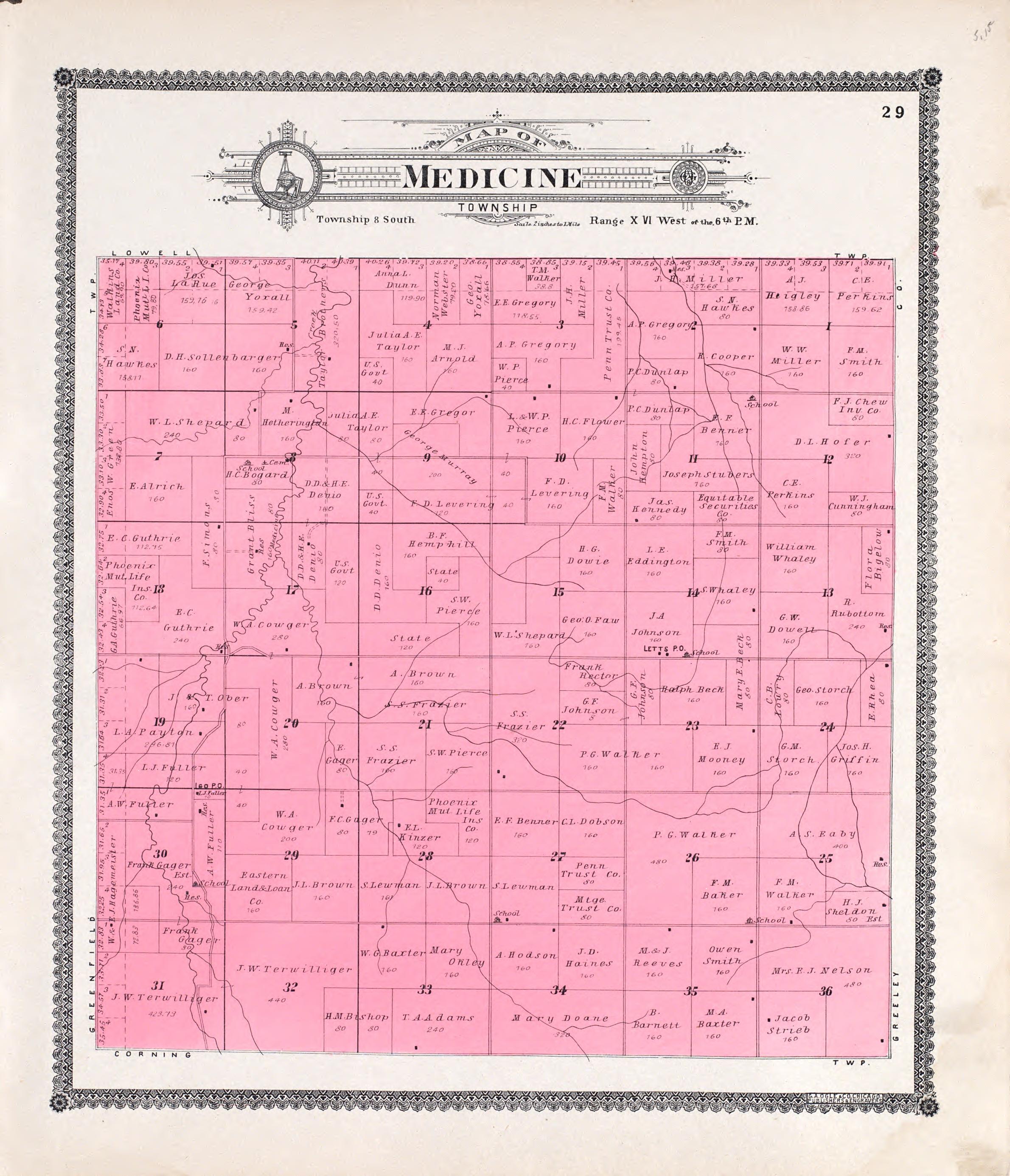 Medicine from Standard Atlas of Rooks County, Kansas : Including a Plat Book of the Villages, Cities and Townships of the County, Map of the State, United States and World, Patrons Directory, Reference Business … 1904 by Relic Map Company