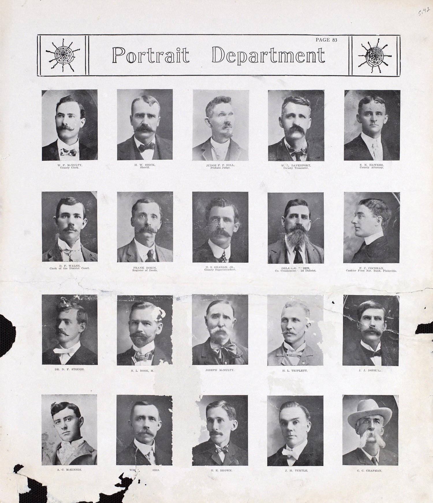 Portraits from Standard Atlas of Rooks County, Kansas : Including a Plat Book of the Villages, Cities and Townships of the County, Map of the State, United States and World, Patrons Directory, Reference Business … 1904 by Relic Map Company