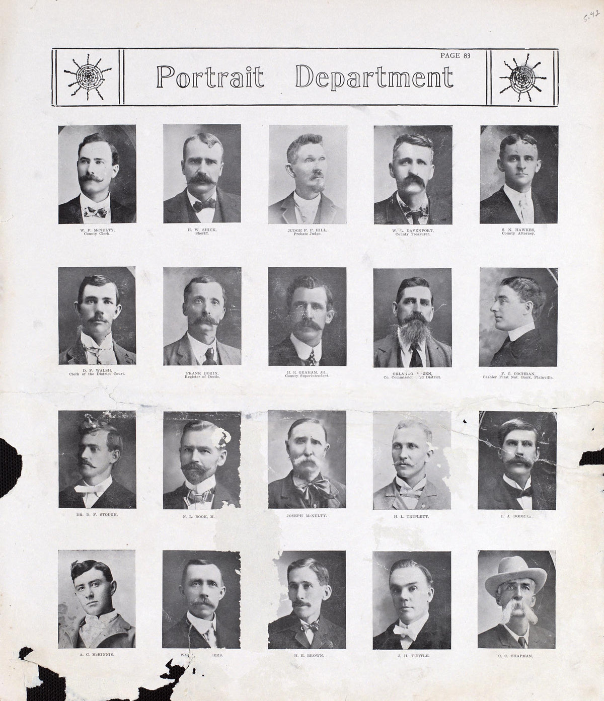 Portraits from Standard Atlas of Rooks County, Kansas : Including a Plat Book of the Villages, Cities and Townships of the County, Map of the State, United States and World, Patrons Directory, Reference Business … 1904 by Relic Map Company