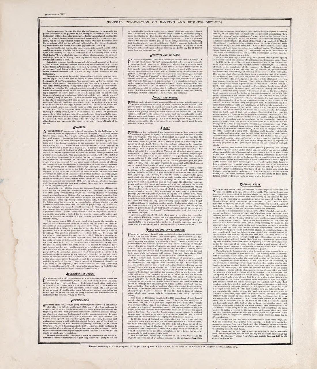 General Information On Banking and Business Methods (continued) from Standard Atlas of Rooks County, Kansas : Including a Plat Book of the Villages, Cities and Townships of the County, Map of the State, United States and World, Patrons Directory, Refe... by Relic Map Company