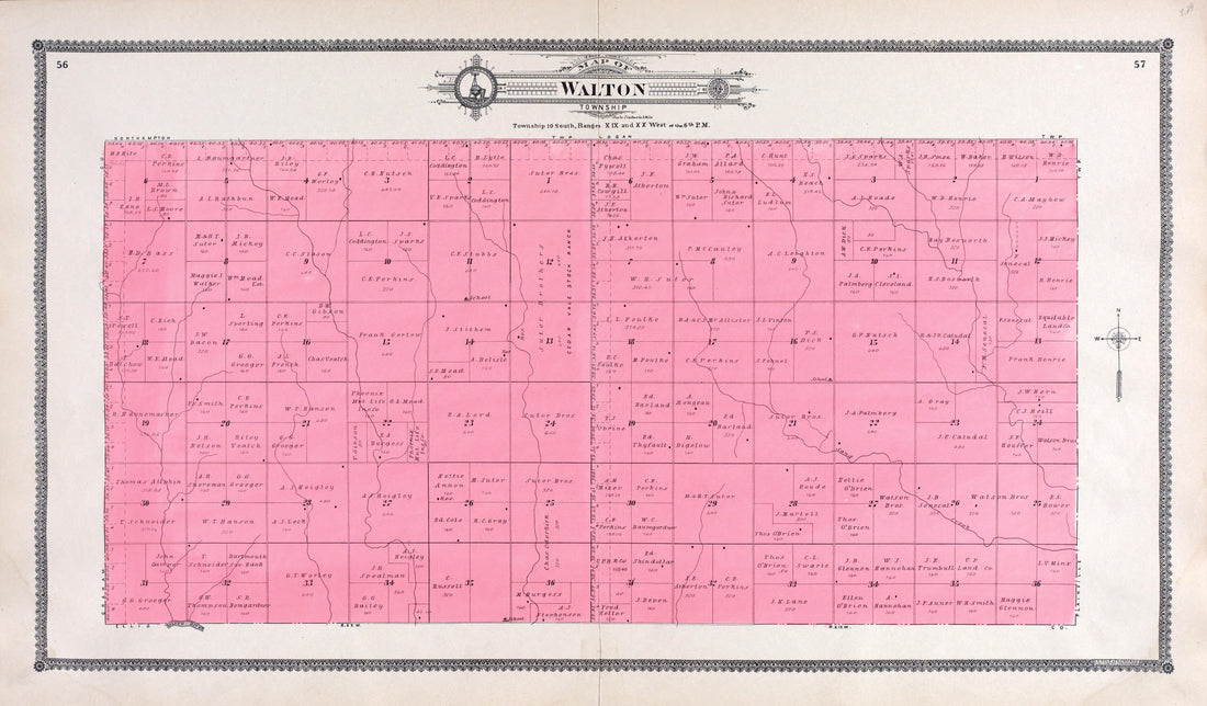 Walton from Standard Atlas of Rooks County, Kansas : Including a Plat Book of the Villages, Cities and Townships of the County, Map of the State, United States and World, Patrons Directory, Reference Business … 1904 by Relic Map Company