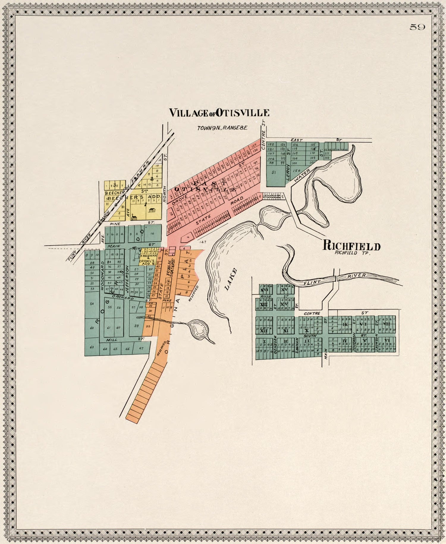 Village of Otisville/ Richfield from Atlas of Genesee County, Michigan : Containing Maps of Every Township In the County, With Village and City Plats, Also Maps of Michigan and the United States, from Official Records 1899 by Relic Map Company