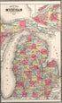 Map of Michigan from Atlas of Genesee County, Michigan : Containing Maps of Every Township In the County, With Village and City Plats, Also Maps of Michigan and the United States, from Official Records 1899 by Relic Map Company