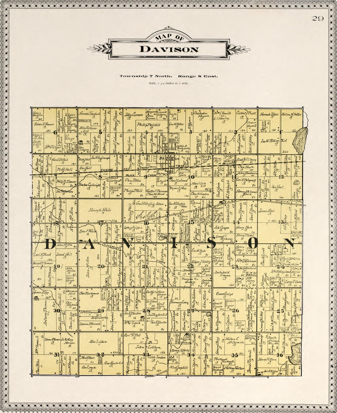 Map of Davison from Atlas of Genesee County, Michigan : Containing Maps of Every Township In the County, With Village and City Plats, Also Maps of Michigan and the United States, from Official Records 1899 by Relic Map Company