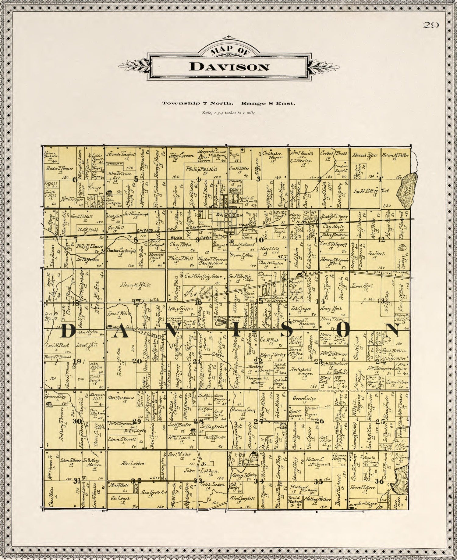 Map of Davison from Atlas of Genesee County, Michigan : Containing Maps of Every Township In the County, With Village and City Plats, Also Maps of Michigan and the United States, from Official Records 1899 by Relic Map Company