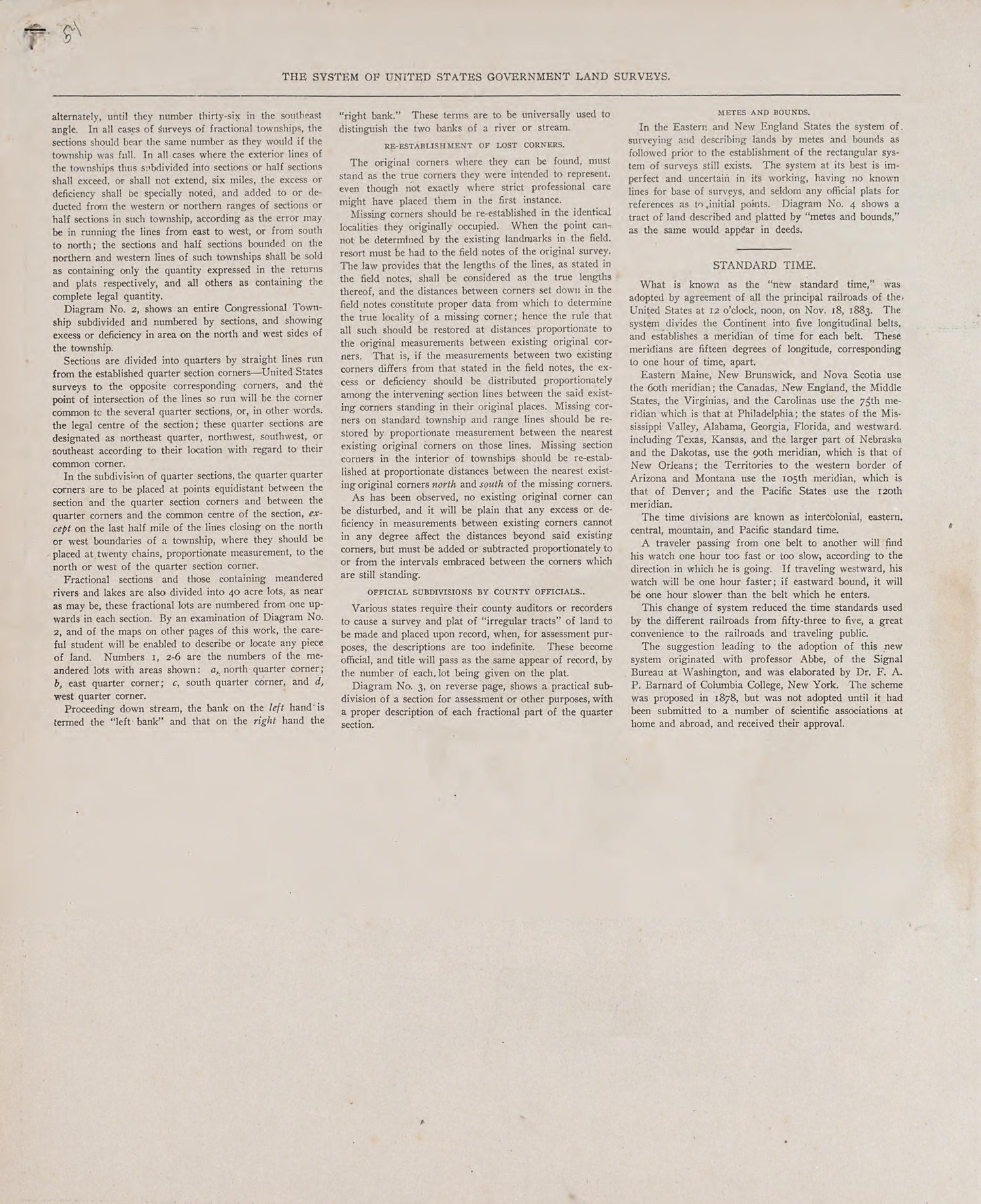 System of United States Government Land Surveys from Atlas of Allamakee County, Iowa : Containing Maps of Townships of the County, Maps of State, United States and World, Farmers Directory, Analysis of the System of U.S. Land Surveys 1917 by Relic Map Company