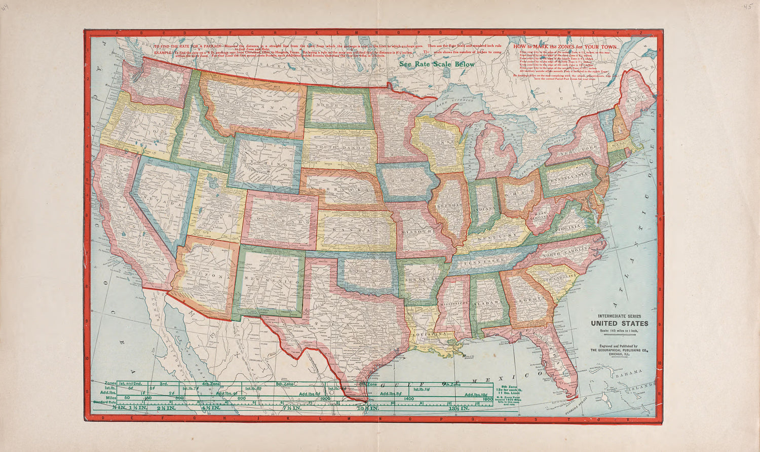 Intermediate Series United States from Atlas of Allamakee County, Iowa : Containing Maps of Townships of the County, Maps of State, United States and World, Farmers Directory, Analysis of the System of U.S. Land Surveys 1917 by Relic Map Company