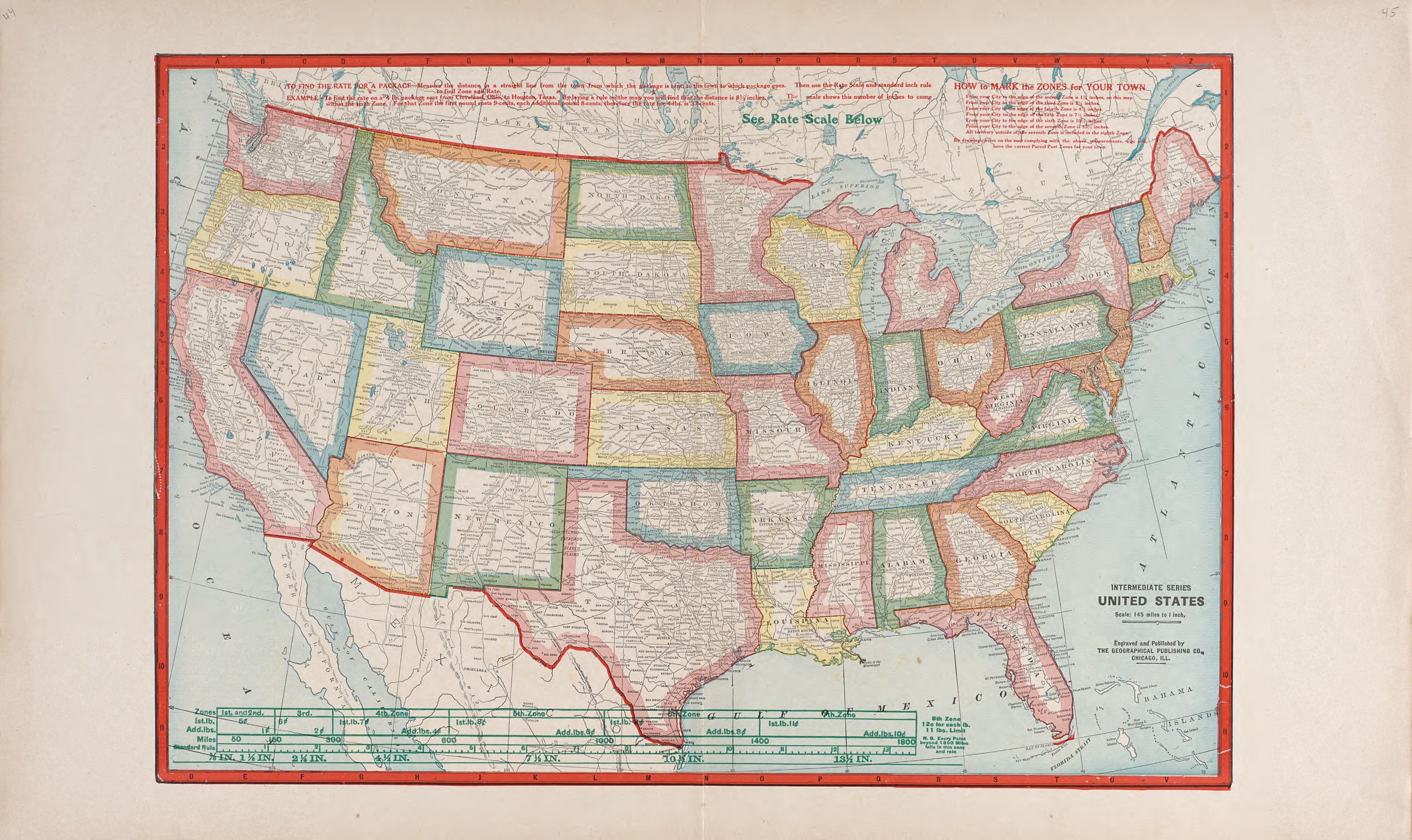 Intermediate Series United States from Atlas of Allamakee County, Iowa : Containing Maps of Townships of the County, Maps of State, United States and World, Farmers Directory, Analysis of the System of U.S. Land Surveys 1917 by Relic Map Company