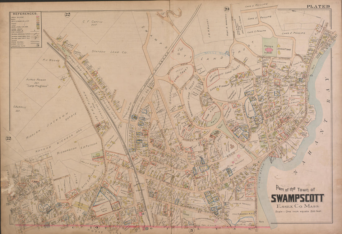 Swampscott--Plate 19 from Atlas of the City of Lynn, Massachusetts : Including Also the Towns of Swampscott and Saugus : Based Upon, and Carefully Compiled From, the Best Obtainable Public and Private Sources, Together With … 1897 by Relic Map Company