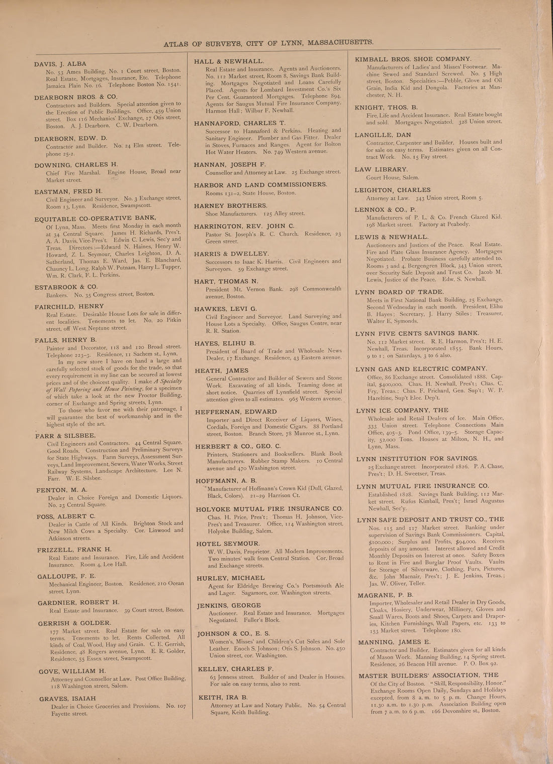 Atlas of Surveys, City of Lynn--continued from Atlas of the City of Lynn, Massachusetts : Including Also the Towns of Swampscott and Saugus : Based Upon, and Carefully Compiled From, the Best Obtainable Public and Private Sources, Together With … 1897 by Relic Map Company
