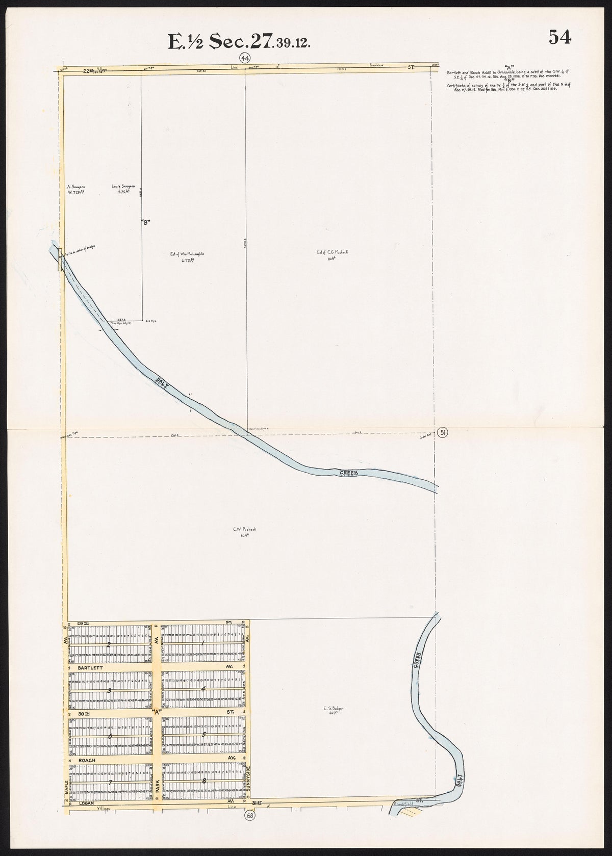 (54) E. 1/2 Sec.27.39.12. from Real Estate Map Publishing Co&