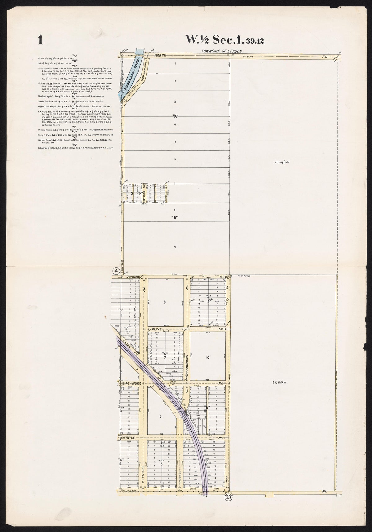 (1) W. 1/2 Sec.1.39.12. from Real Estate Map Publishing Co&