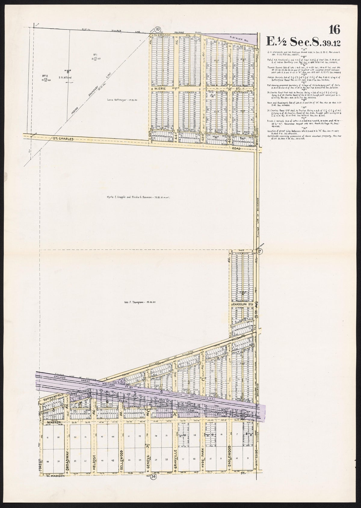 (16) E. 1/2 Sec.8.39.12. from Real Estate Map Publishing Co&