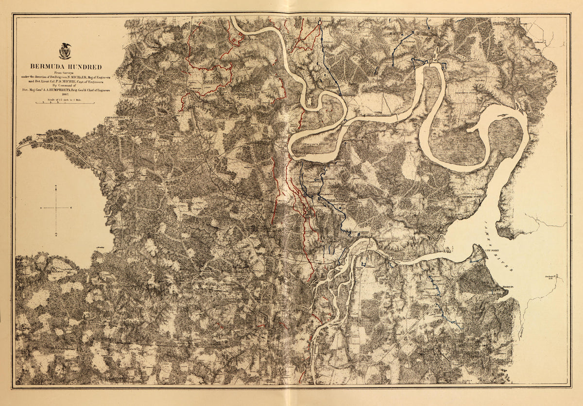 Bermuda Hundred, Va., 1867 from Military Maps of the United States 1883 by Relic Map Company