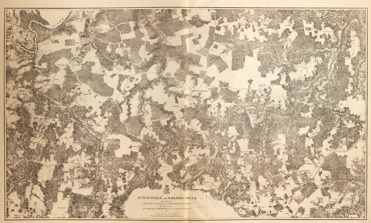 Jetersville and Sailors Creek, Va., 1867 from Military Maps of the United States 1883 by Relic Map Company