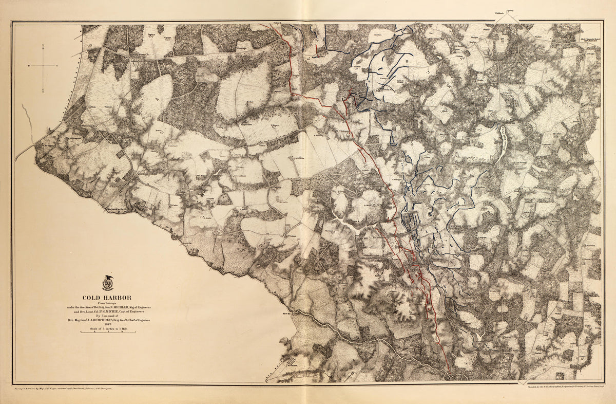 Cold Harbor, Va., 1867 from Military Maps of the United States 1883 by Relic Map Company
