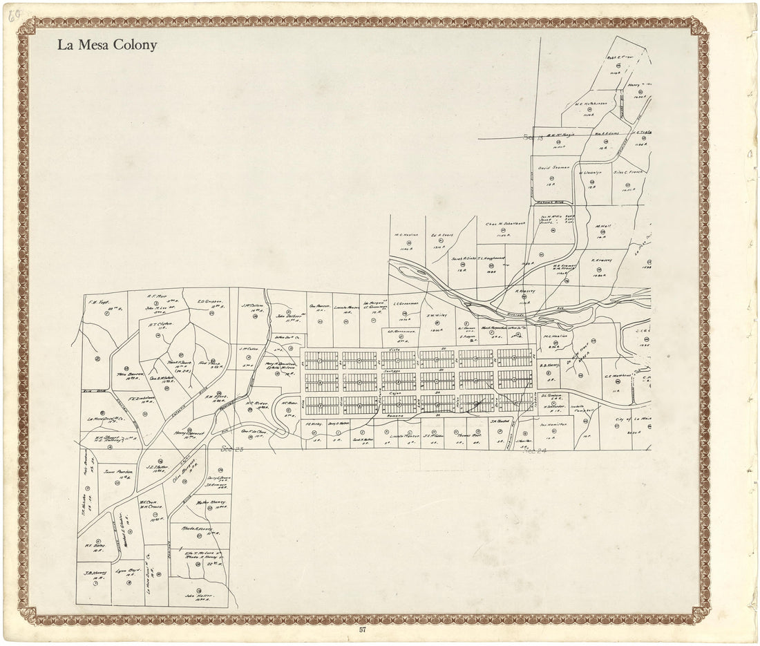 La Mesa Colony from Plat Book of San Diego County, California 1912 by Relic Map Company