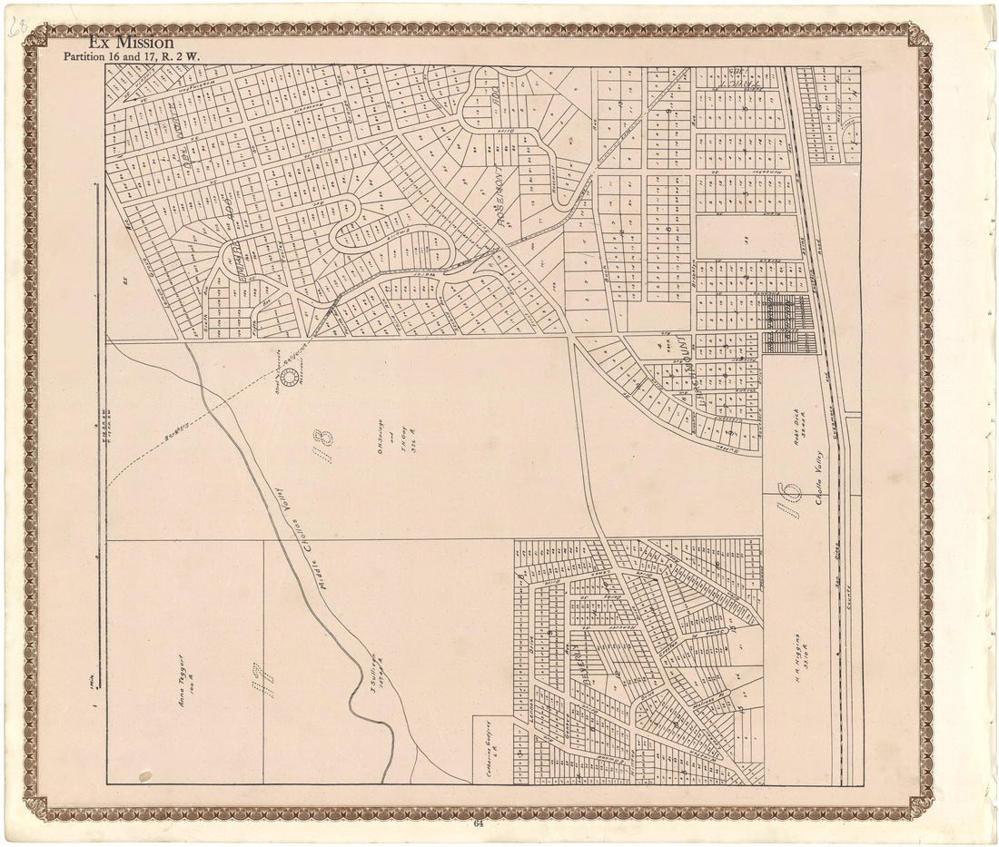Ex Mission from Plat Book of San Diego County, California 1912 by Relic Map Company