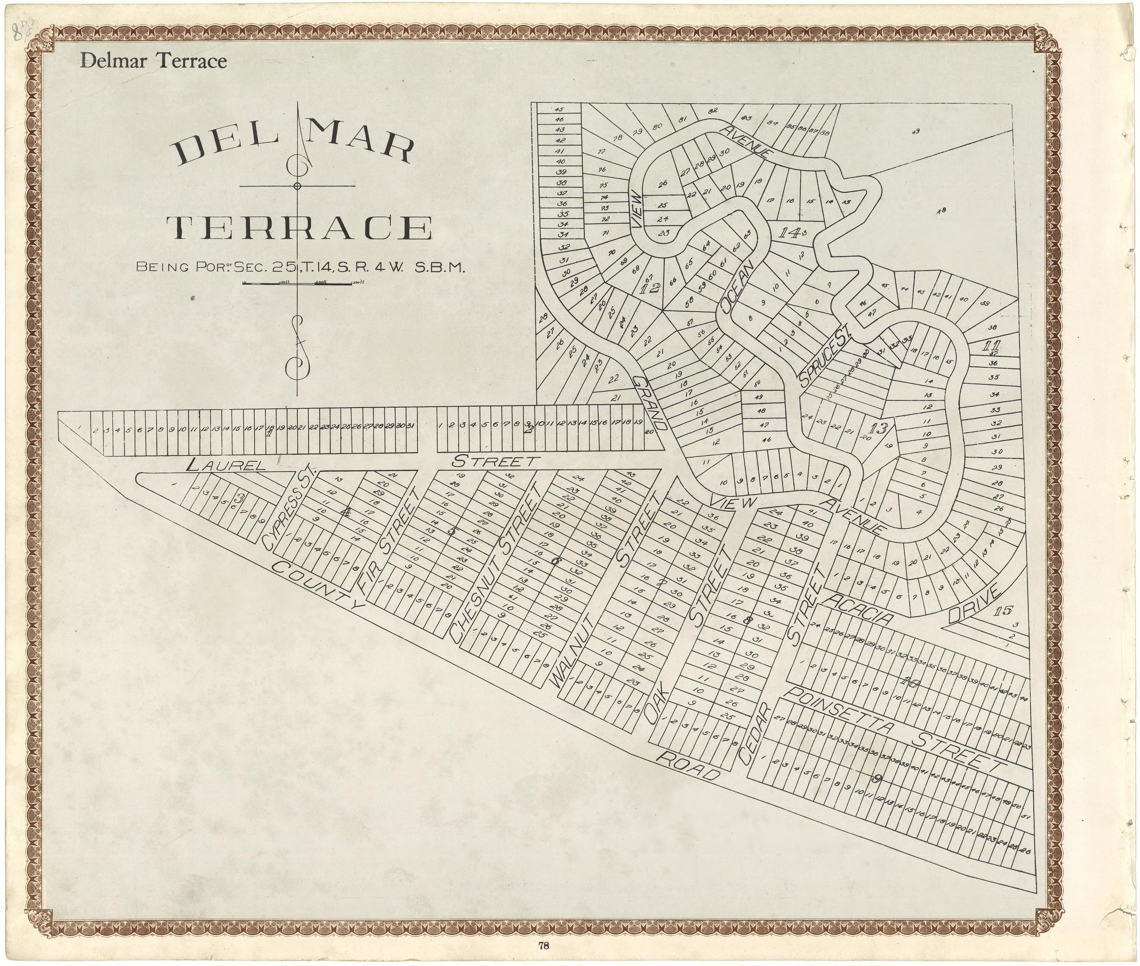 Del Mar Terrace from Plat Book of San Diego County, California 1912 by Relic Map Company