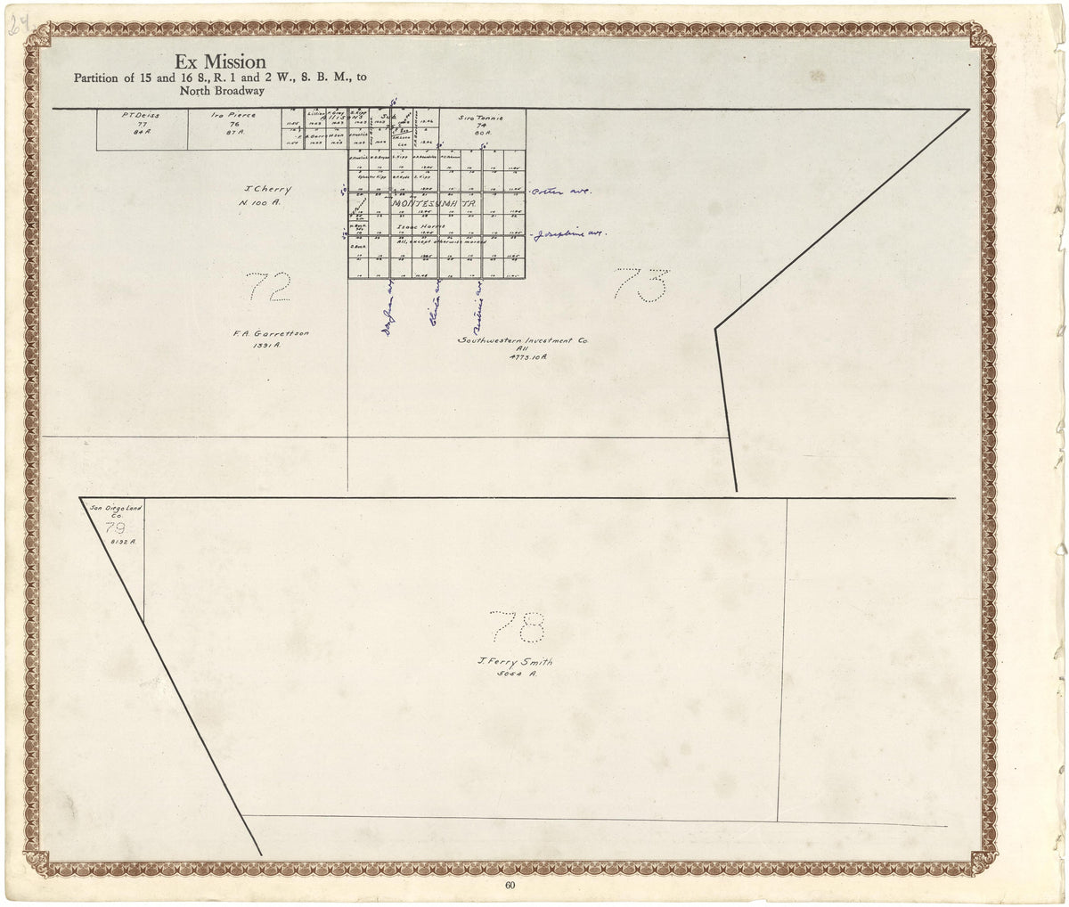 Ex Mission from Plat Book of San Diego County, California 1912 by Relic Map Company