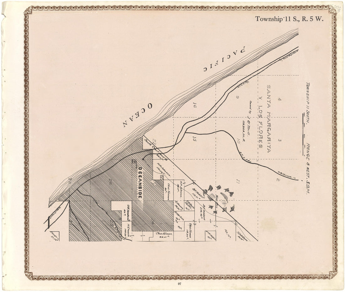 Township 11 S., R. 5 W from Plat Book of San Diego County, California 1912 by Relic Map Company
