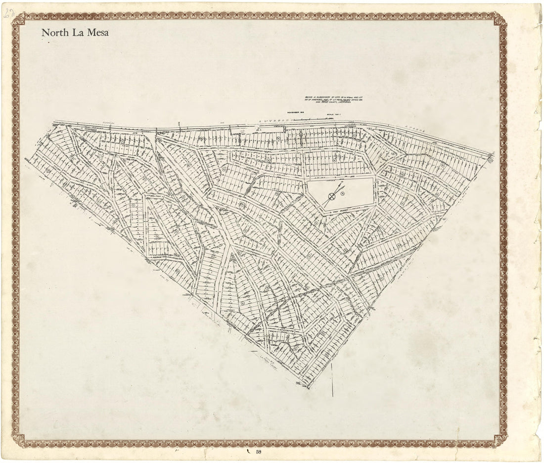 North La Mesa from Plat Book of San Diego County, California 1912 by Relic Map Company