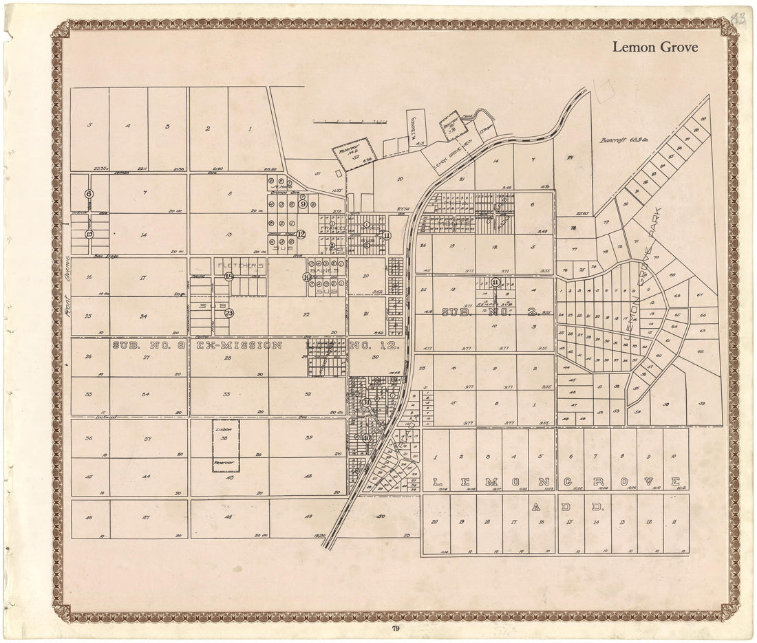 Lemon Grove from Plat Book of San Diego County, California 1912 by Relic Map Company