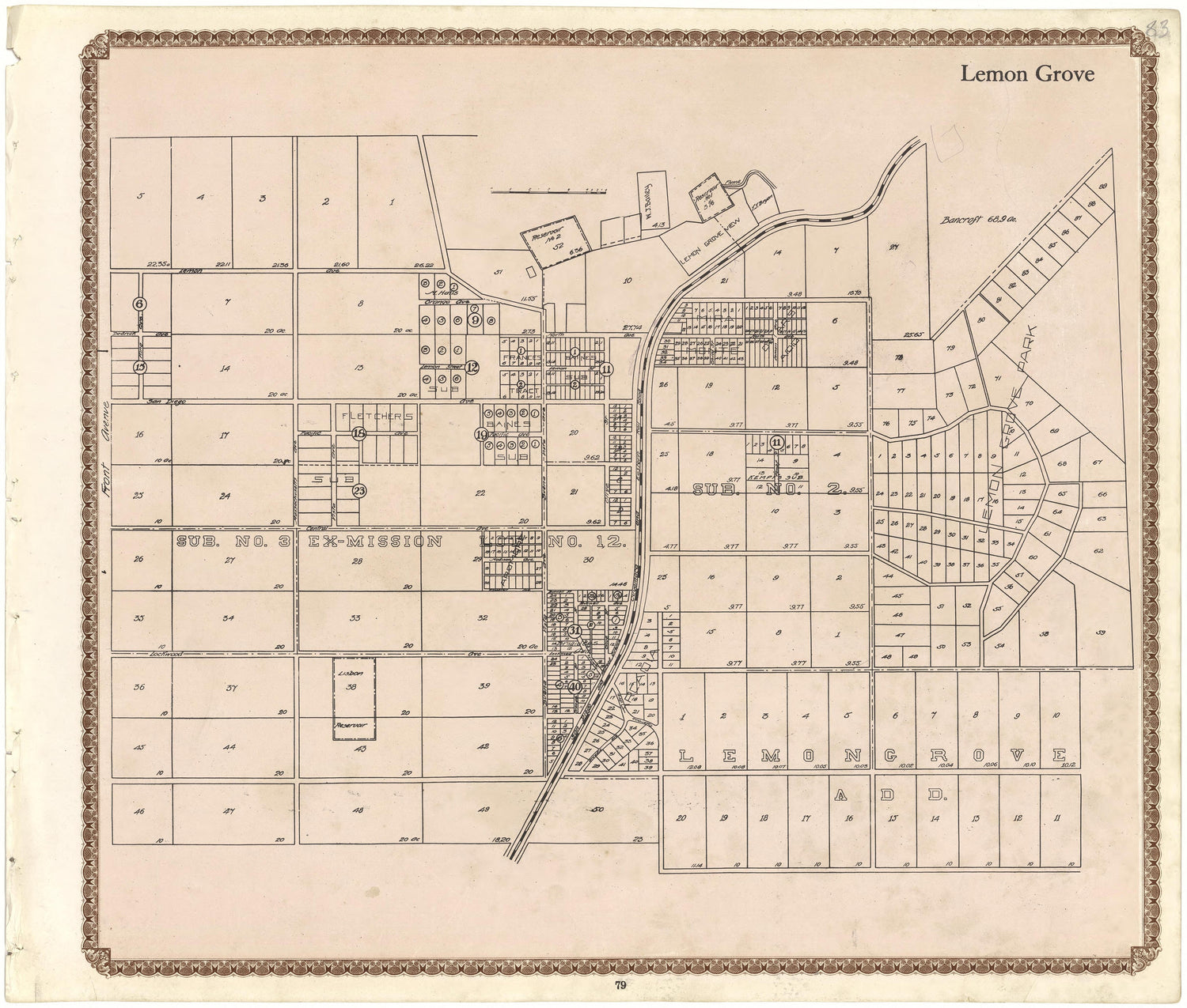 Lemon Grove from Plat Book of San Diego County, California 1912 by Relic Map Company