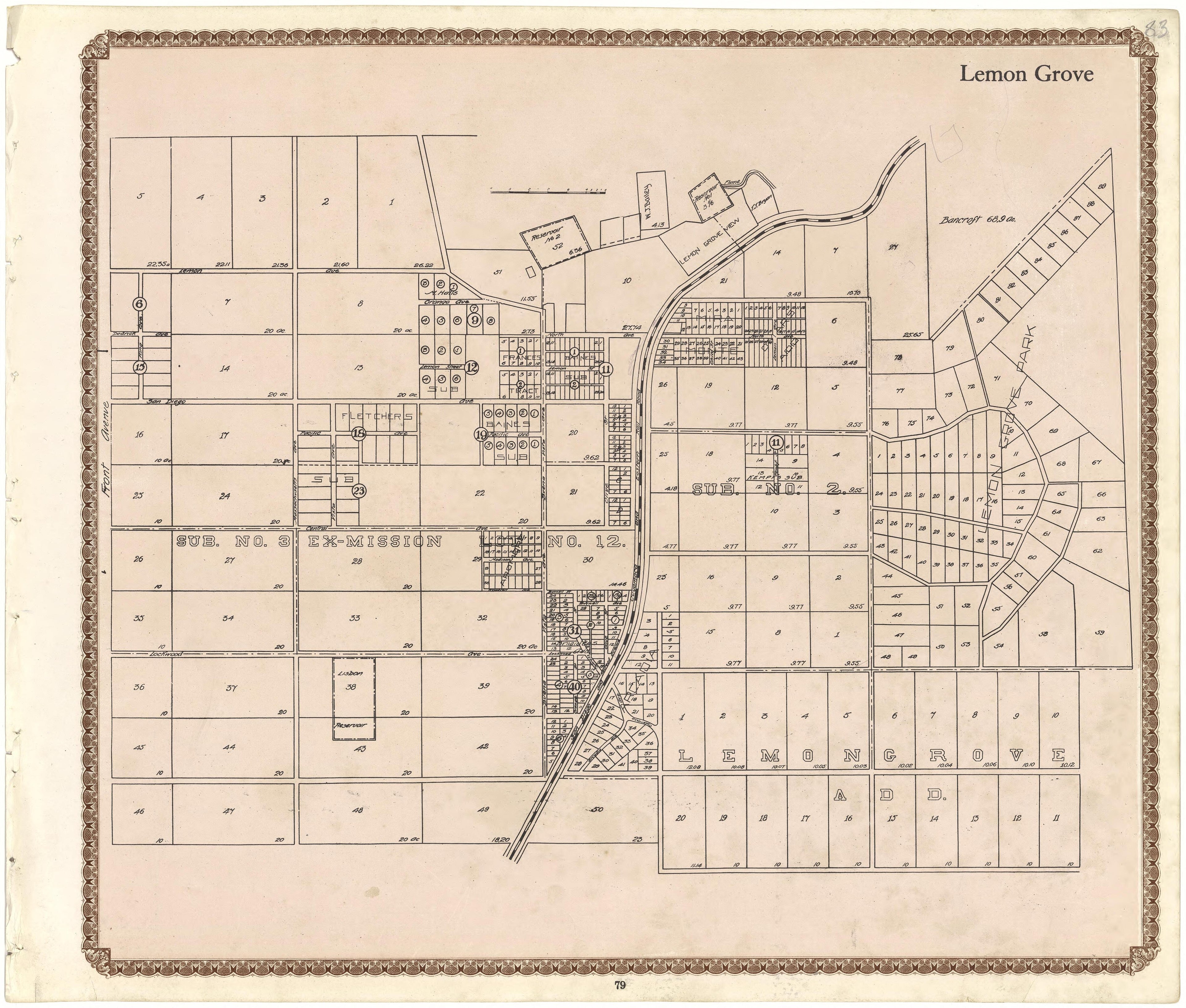 Lemon Grove from Plat Book of San Diego County, California 1912 by Relic Map Company