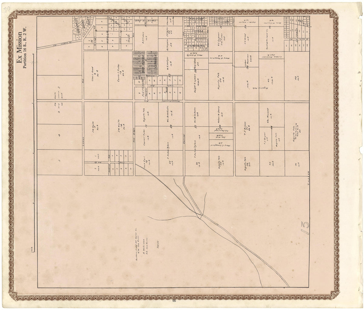 Ex Mission from Plat Book of San Diego County, California 1912 by Relic Map Company