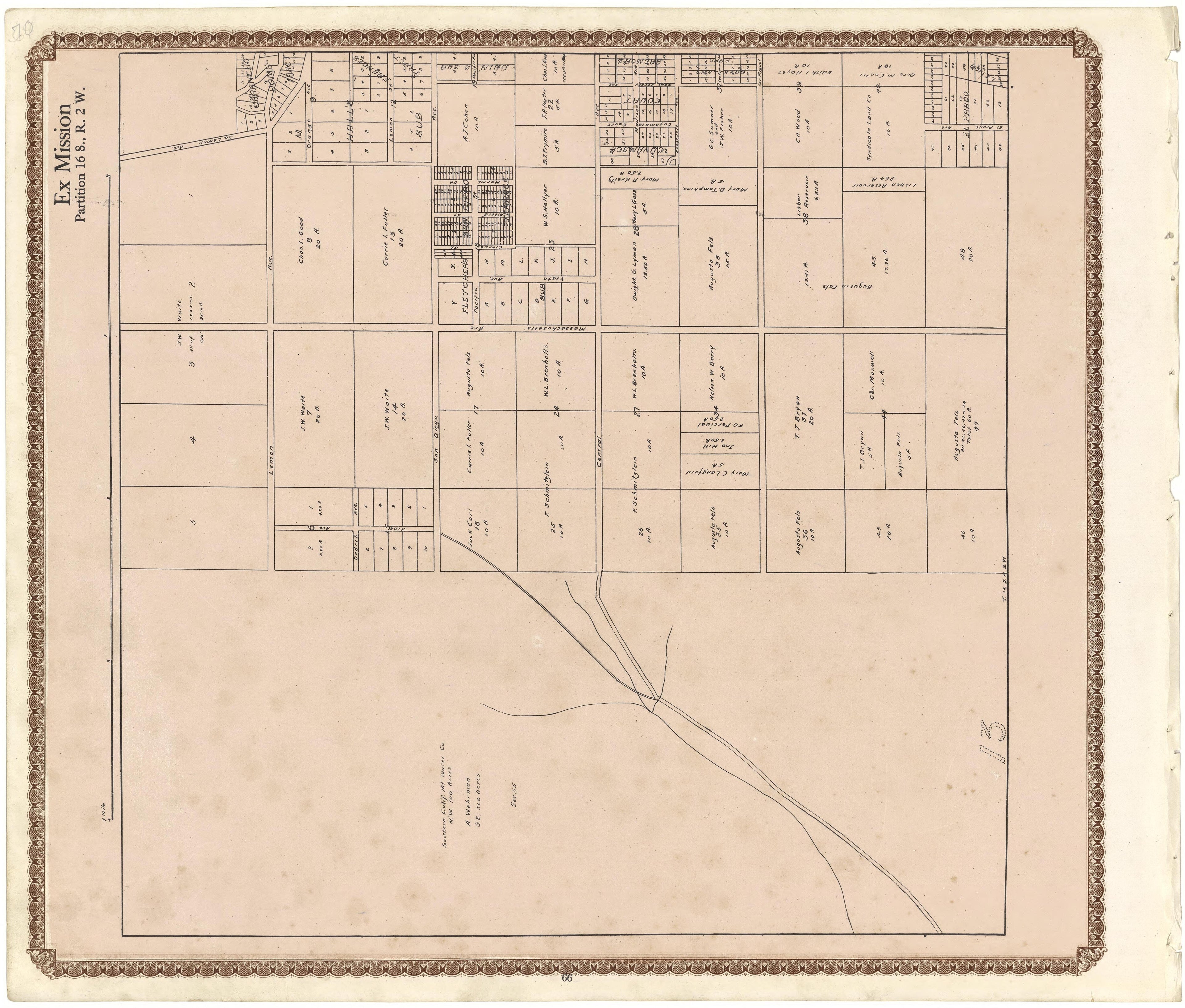 Ex Mission from Plat Book of San Diego County, California 1912 by Relic Map Company