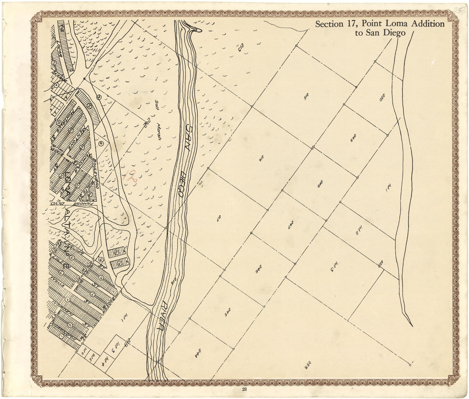 Section 17, Point Loma Addition to San Diego from Plat Book of San Diego County, California 1912 by Relic Map Company