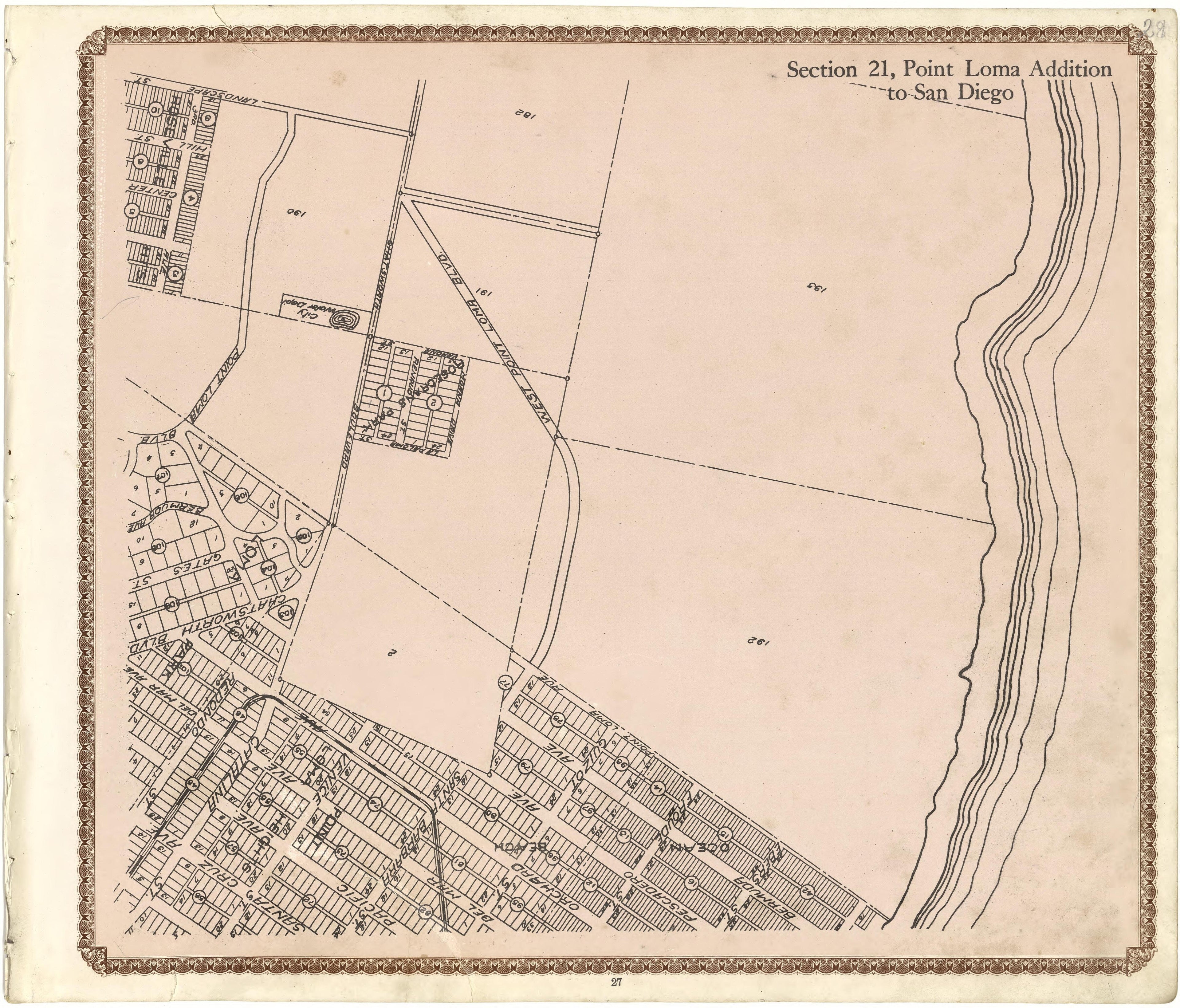 Section 21, Point Loma Addition to San Diego from Plat Book of San Diego County, California 1912 by Relic Map Company