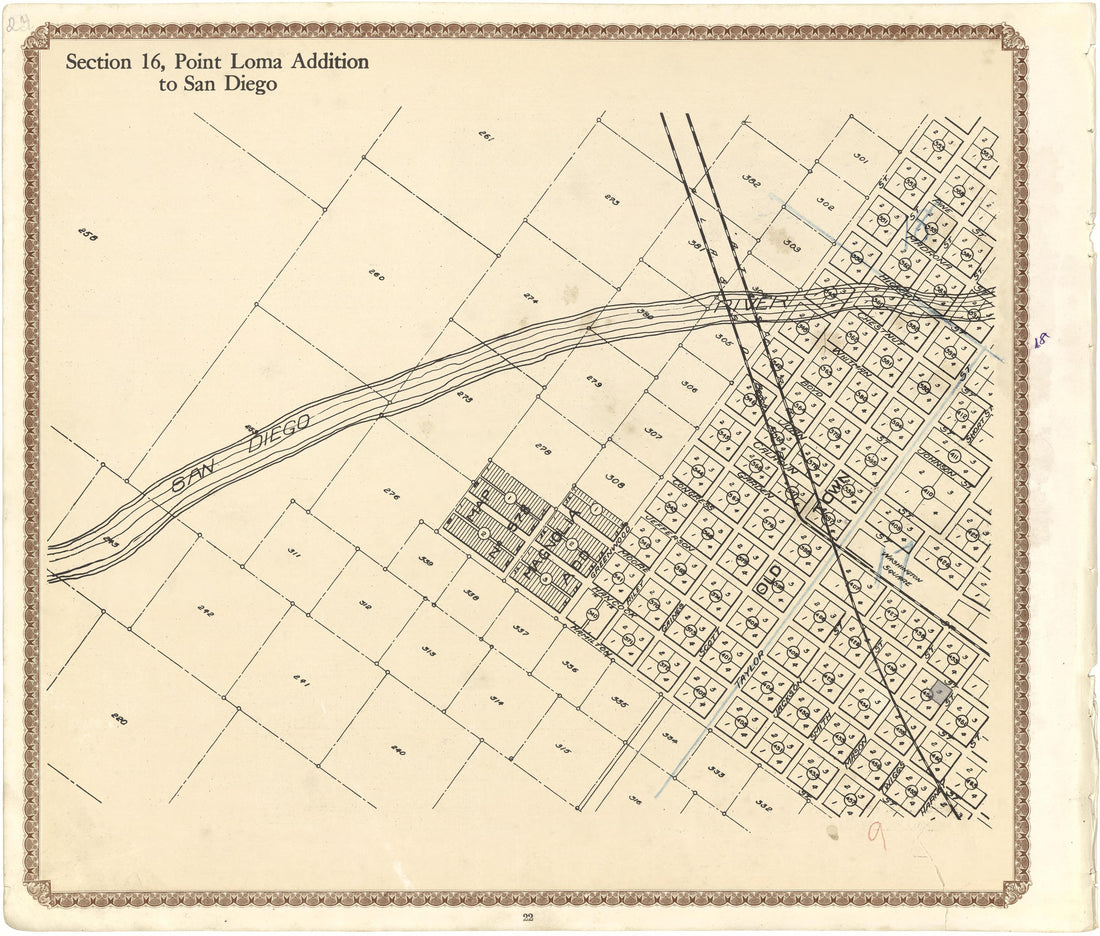 Section 16, Point Loma Addition to San Diego from Plat Book of San Diego County, California 1912 by Relic Map Company