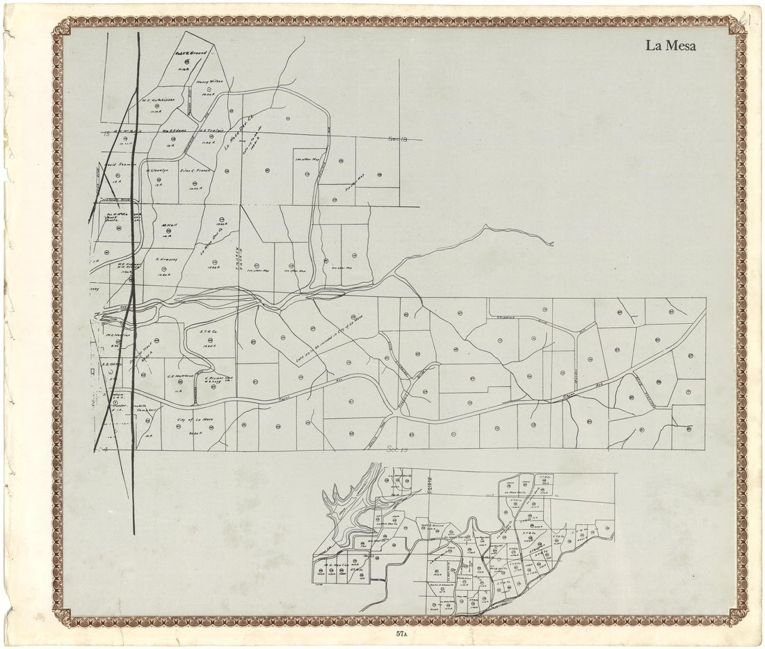 La Mesa from Plat Book of San Diego County, California 1912 by Relic Map Company
