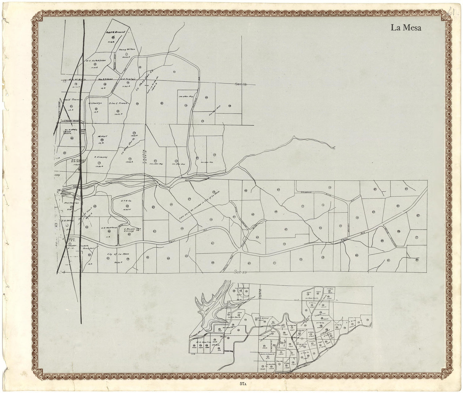 La Mesa from Plat Book of San Diego County, California 1912 by Relic Map Company