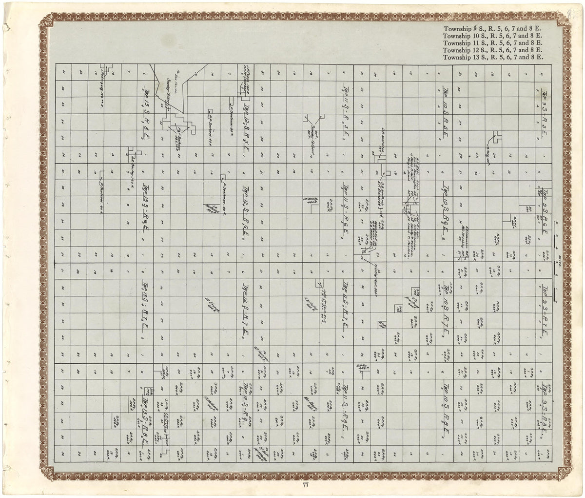 Townships from Plat Book of San Diego County, California 1912 by Relic Map Company
