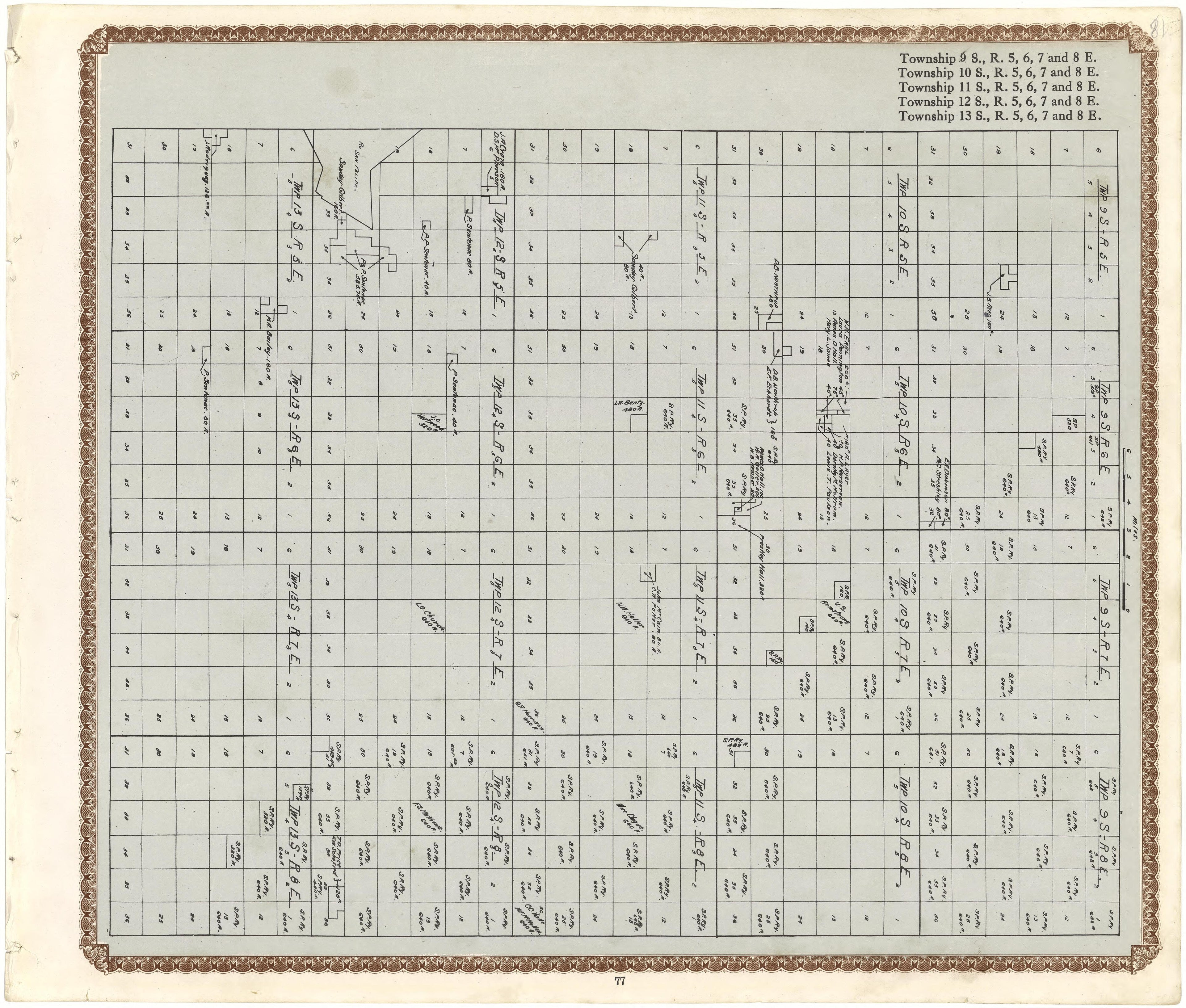 Townships from Plat Book of San Diego County, California 1912 by Relic Map Company