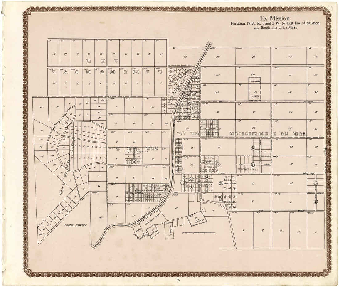 Ex Mission from Plat Book of San Diego County, California 1912 by Relic Map Company