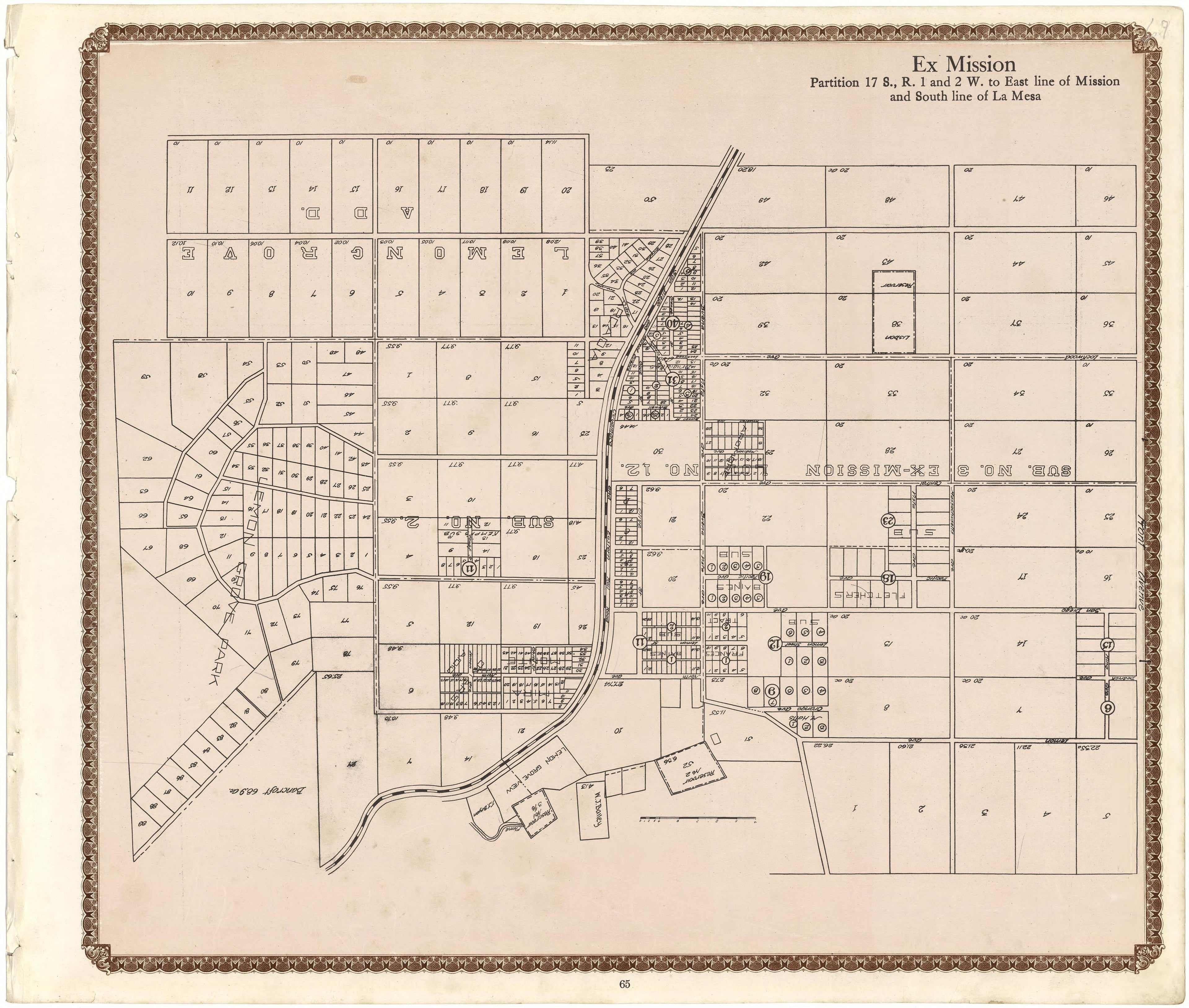 Ex Mission from Plat Book of San Diego County, California 1912 by Relic Map Company