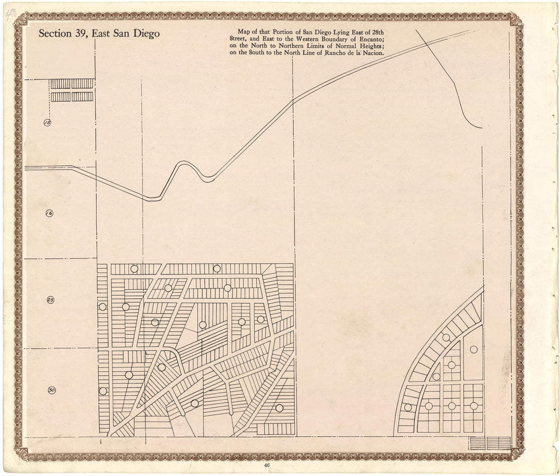 Section 39, East San Diego from Plat Book of San Diego County, California 1912 by Relic Map Company