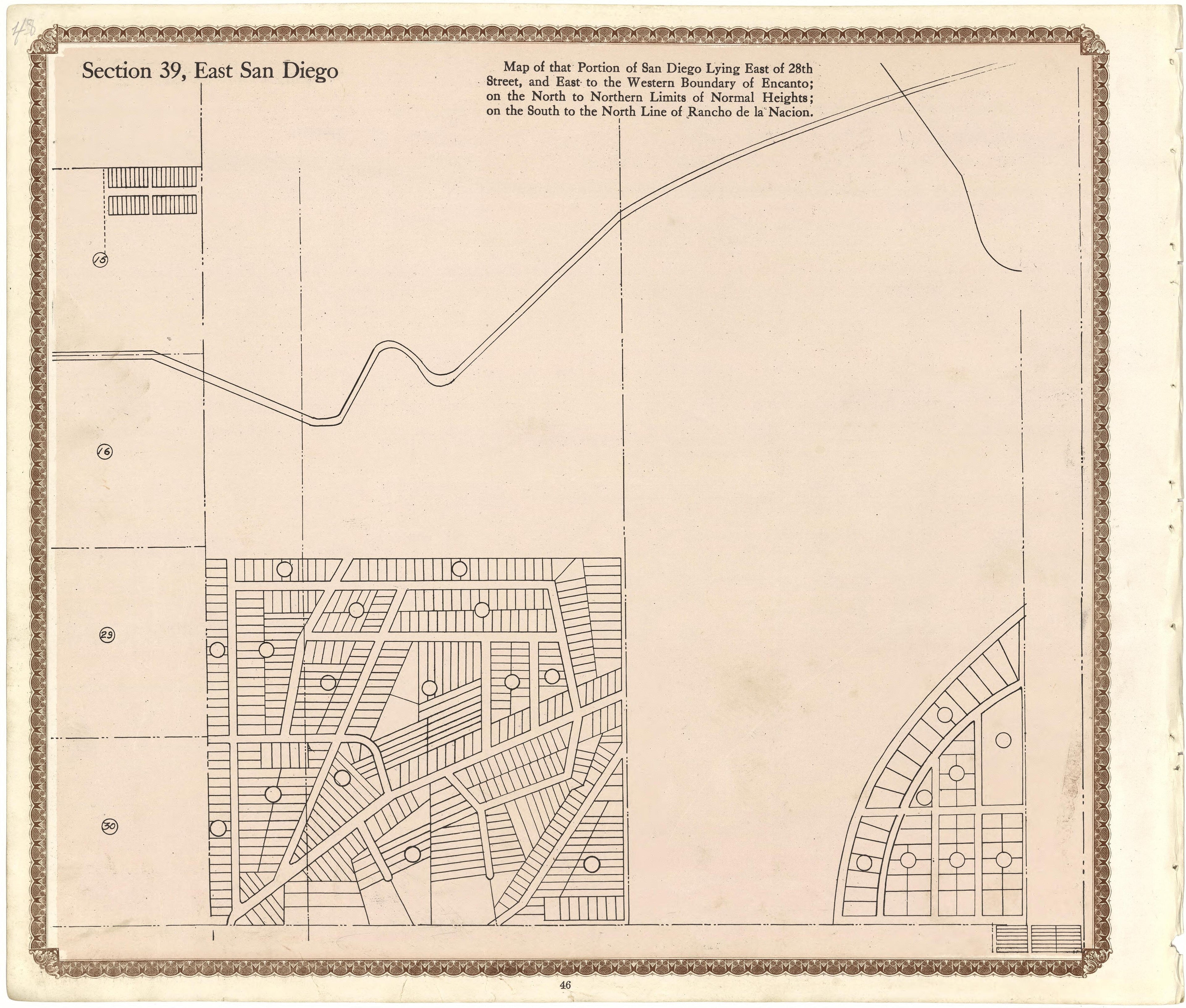 Section 39, East San Diego from Plat Book of San Diego County, California 1912 by Relic Map Company