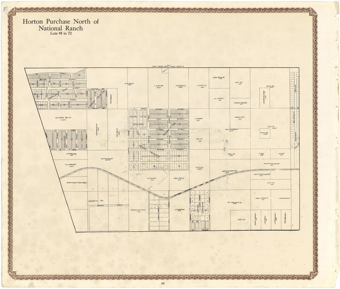 Horton Purchase North of National Ranch from Plat Book of San Diego County, California 1912 by Relic Map Company